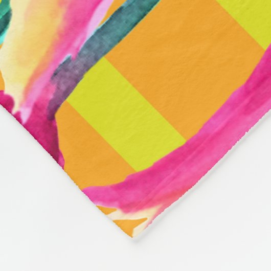 Pinik Tulips patroon Fleece Blanket (Hoek)