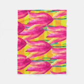 Pinik Tulips patroon Fleece Blanket (Voorkant)