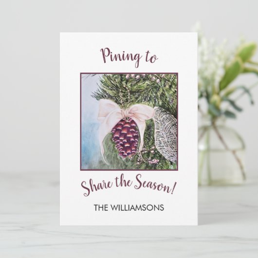 Pining to Share the Kerstseizoen Feestdagenkaart (Staand voorkant)
