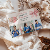 Pink 3 Foto Waterverf Nursing School Afstuderen Aankondiging