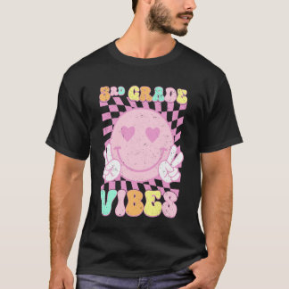 Pink 3rd Grade Vibes Smile Face Back To School Thi T-shirt