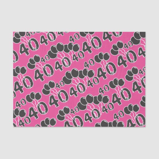 PINK 40th Birthday-weefselpapier Tissuepapier (Voorkant)