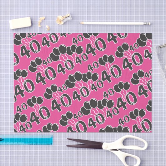 PINK 40th Birthday-weefselpapier Tissuepapier (Craft)