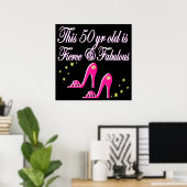 PINK 50- EN FABULOUS BIRTHDAY-ONTWERP POSTER (Thuiskantoor)