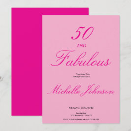 Pink 50e verpartij: Fifty & Fabulous Kaart