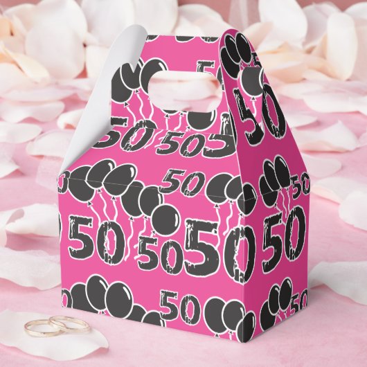 PINK 50th Birthday Party Favor Box Bedankdoosjes (Huwelijk)