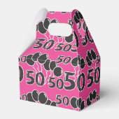 PINK 50th Birthday Party Favor Box Bedankdoosjes (Achterkant)