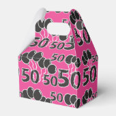 PINK 50th Birthday Party Favor Box Bedankdoosjes (Voorkant Zijde)