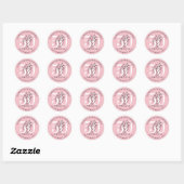 Pink 50th Birthday Party Ronde Sticker (Vel)