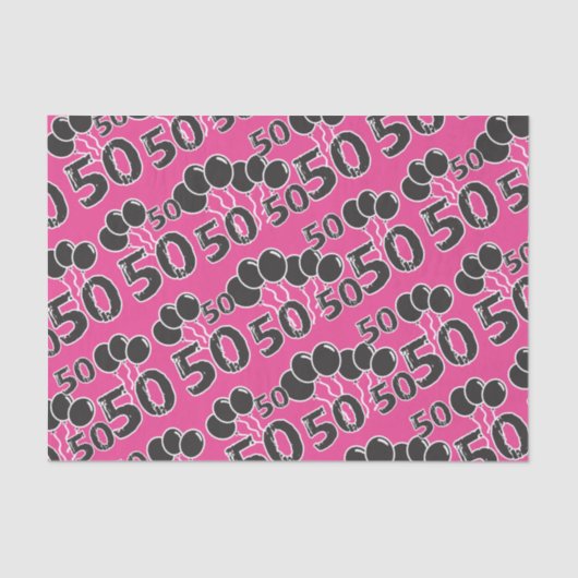 PINK 50th Birthday-weefselpaper Tissuepapier (Voorkant)