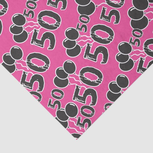 PINK 50th Birthday-weefselpaper Tissuepapier (Detail)