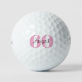 Pink 60th Birthday Script Name Titleist Pro V1 Golfballen (Voorkant)