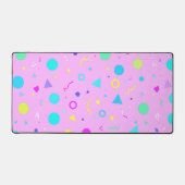 Pink 80s Memphis Geometric Pattern Bureaumat (Voorkant)