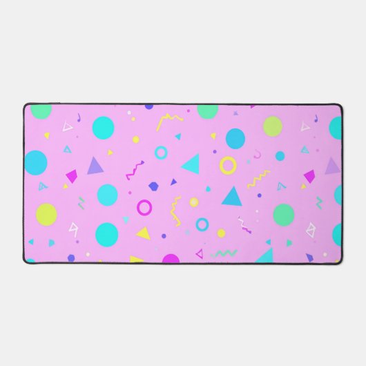 Pink 80s Memphis Geometric Pattern Bureaumat (Voorkant)