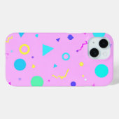 Pink 80s Memphis Geometric Pattern Case-Mate iPhone Case (Achterkant (horizontaal))