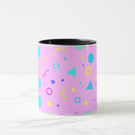 Pink 80s Memphis Geometric Pattern Mok (Midden)