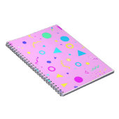 Pink 80s Memphis Geometric Pattern Notitieboek (Rechterzijde)