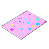 Pink 80s Memphis Geometric Pattern Notitieboek (Linkerzijde)