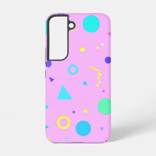 Pink 80s Memphis Geometric Pattern Samsung Galaxy Hoesje (Achterkant)