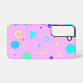 Pink 80s Memphis Geometric Pattern Samsung Galaxy Hoesje (Achterkant horizontaal)