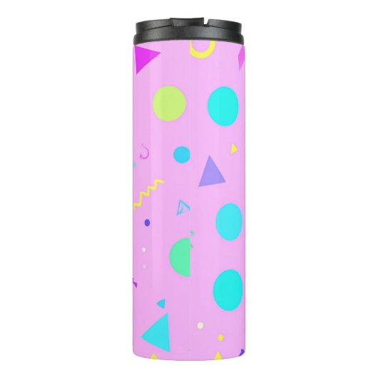 Pink 80s Memphis Geometric Pattern Thermosbeker (Achterkant)