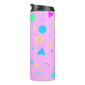 Pink 80s Memphis Geometric Pattern Thermosbeker (Geroteerd rechts)