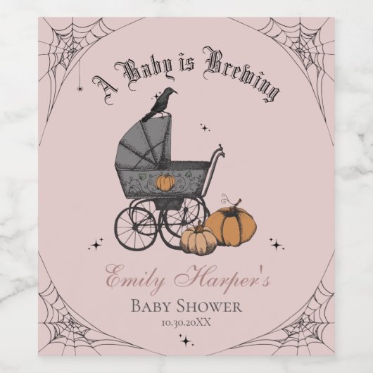 Pink A Baby is Baby shower brouwen Wijn Etiket (Enkel label)