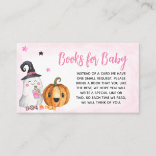 Pink A Little Boo Baby shower Boeken voor Baby Informatiekaartje