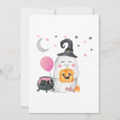 Pink A Little Boo Baby shower Invitation Kaart (Achterkant)