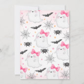 Pink A Little Boo Baby shower Invitation Kaart (Achterkant)