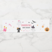 Pink A Little Boo Ghost Baby shower Waterfles Etiket (Enkel label)