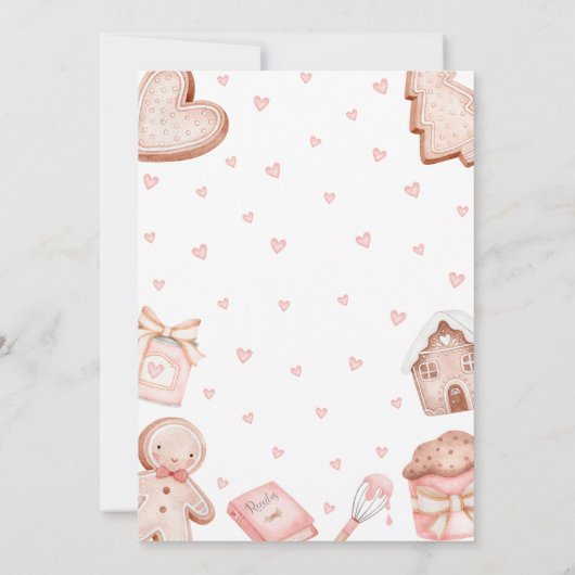 Pink A Little Cookie Baby Shower Kaart (Achterkant)