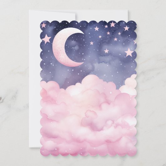 Pink A Little Piece of Heaven Sent Baby shower Kaart (Achterkant)