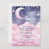 Pink A Little Piece of Heaven Sent Baby shower Kaart (Voorkant)