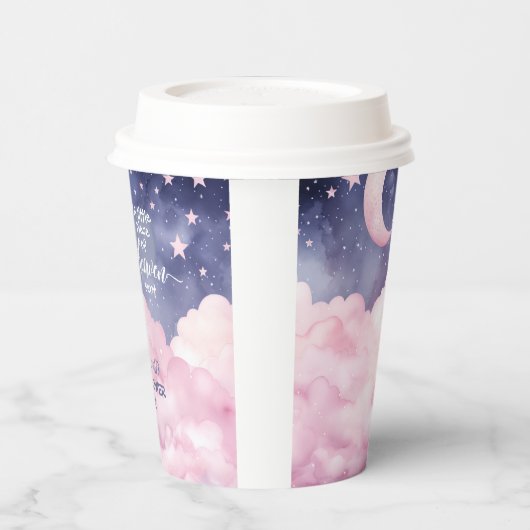 Pink A Little Piece of Heaven Sent Baby shower Papieren Bekers (Links)