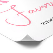 Pink A Little Ray of Sunshine Baby shower Favors Poster (Hoek)