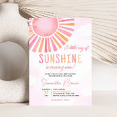 Pink A Little Ray of Sunshine Baby shower Kaart