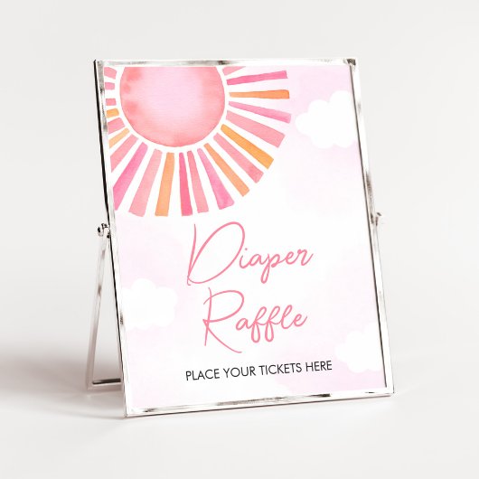Pink A Little Ray of Sunshine Diaper Raffle Poster