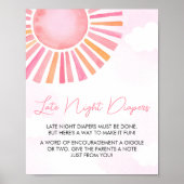 Pink A Little Ray of Sunshine Late Night Luiers Poster (Voorkant)