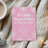 Pink A Little Snowflake komt eraan! Baby Shower Kaart