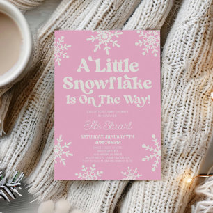 Pink A Little Snowflake komt eraan! Baby Shower Kaart