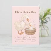 Pink A Silly Goose Dirty Soda Bar Sign Kaart (Staand voorkant)