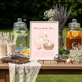 Pink A Silly Goose Dirty Soda Bar Sign Kaart