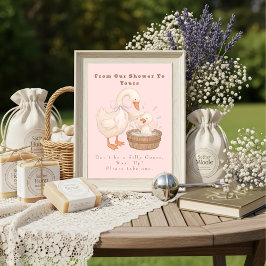 Pink A Silly Goose From Our Shower To Yours Sign Kaart