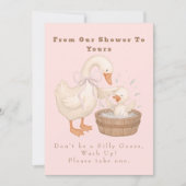 Pink A Silly Goose From Our Shower To Yours Sign Kaart (Voorkant)