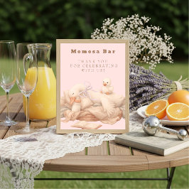 Pink A Silly Goose "Momosa" Mimosa Table Sign Kaart