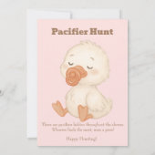 Pink A Silly Goose Pacifier Hunt Baby Shower   Kaart (Achterkant)