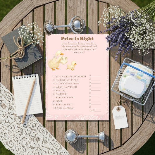 Pink A Silly Goose Price is Right Game card Kaart