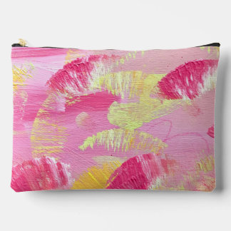 Pink Abstract Art Zipper Pouch or Makeup Bag Etui