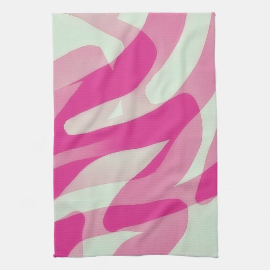 Pink Abstract Artsy Kitchen Towel Theedoek (Verticaal)